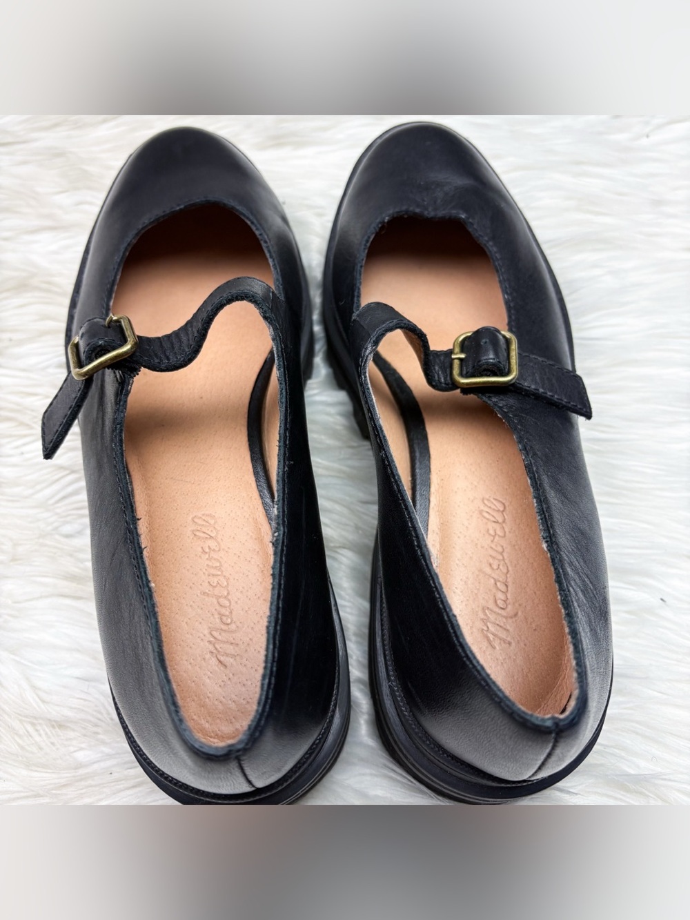 Madewell The Freya Platform Lugsole Mary Jane True Black Leather Size 8.5 - Picture 7 of 12